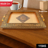 Premium Antique-style Rajwadi Decorative Serving Tray  40x26 Cm